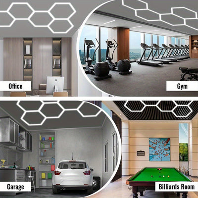 HexaGlow™ – Moderne LED-Sechseckleuchte für Garage & Wohnraum