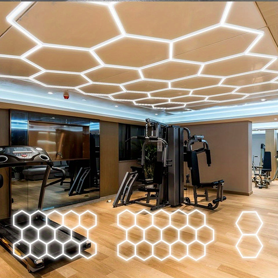 HexaGlow™ – Moderne LED-Sechseckleuchte für Garage & Wohnraum