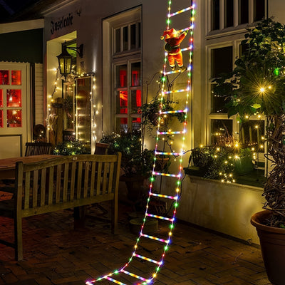 ClimbSanta™ – LED-Leiter-Deko mit Weihnachtsmann & Lichterkette