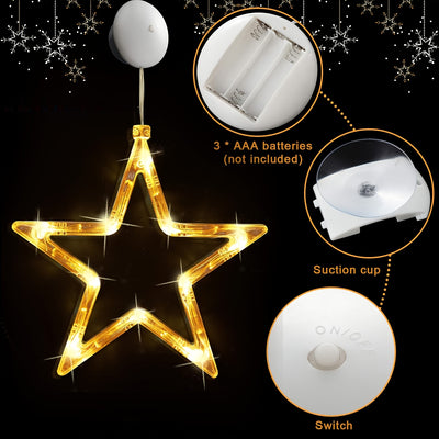 StarGlow™ – LED-Sternlichter für Fensterdeko (3/6er-Set)