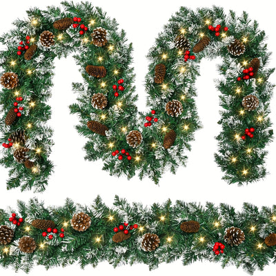 EverGlow™ – LED-Weihnachtsgirlande mit Beeren & Kiefernzweigen