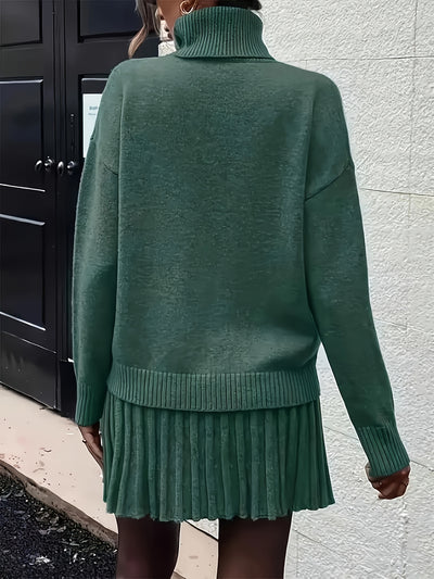 Eleganzia™ – Zweiteiliges Damen-Set aus Pullover & Rock