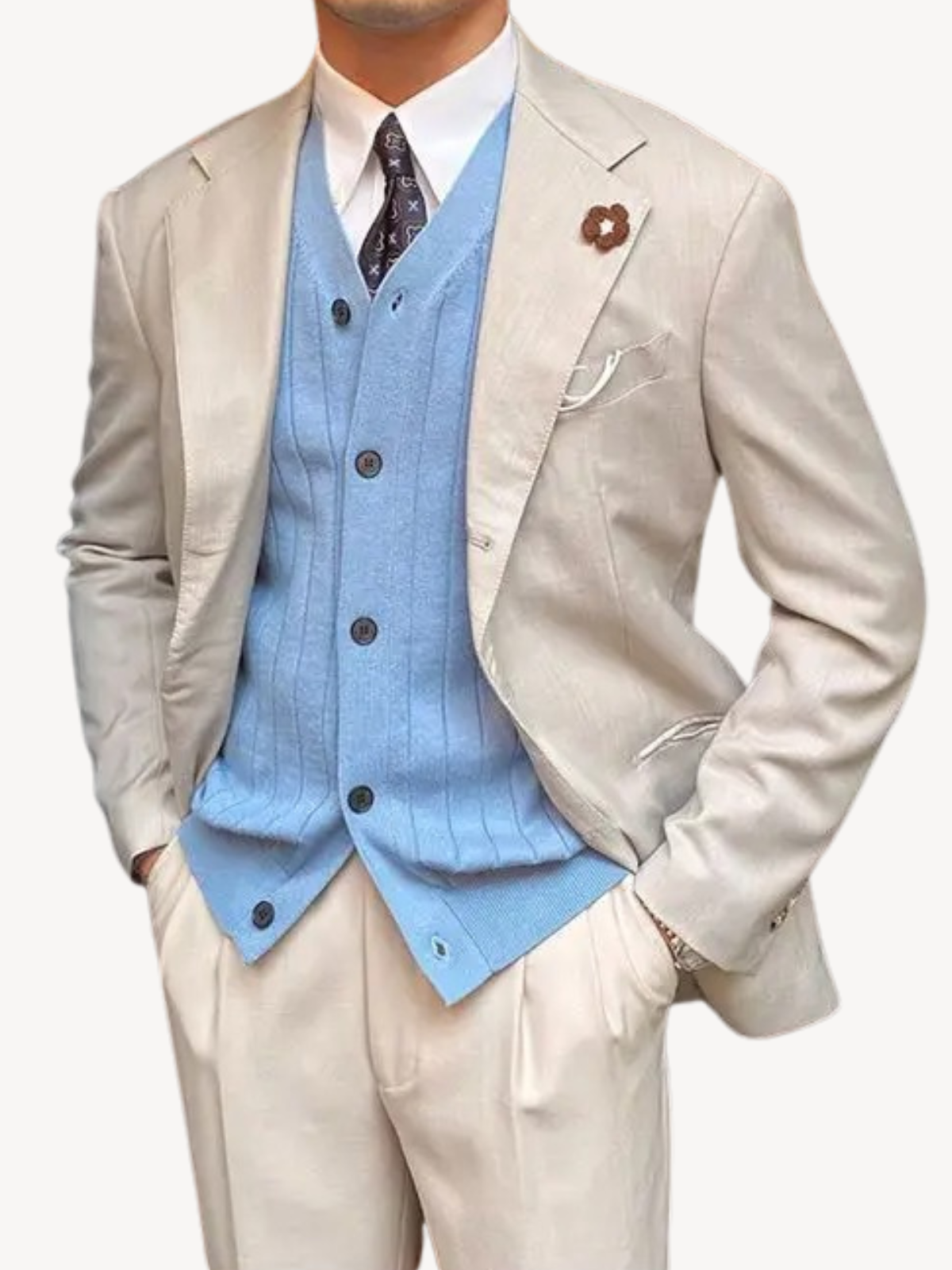 Andrew | Herren-Cardigan mit V-Ausschnitt