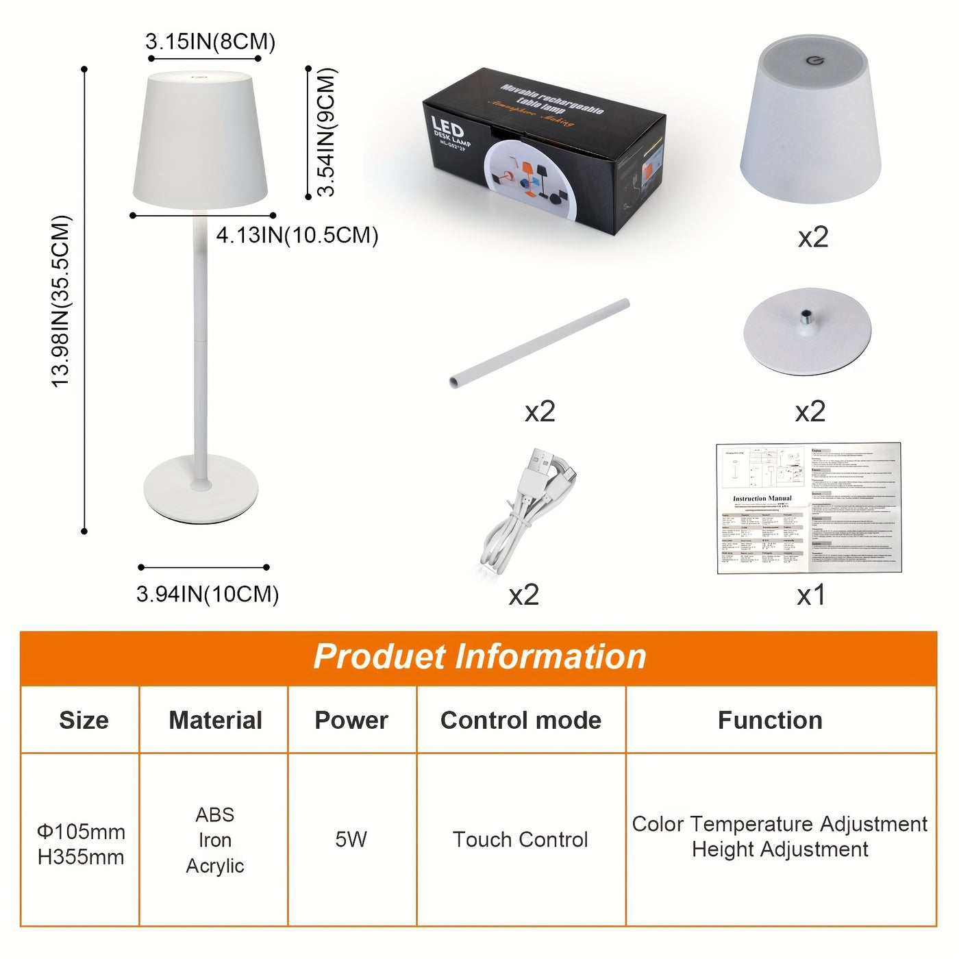 LumiSet™ – Stilvolle, dimmbare Tischlampen 2er-Set