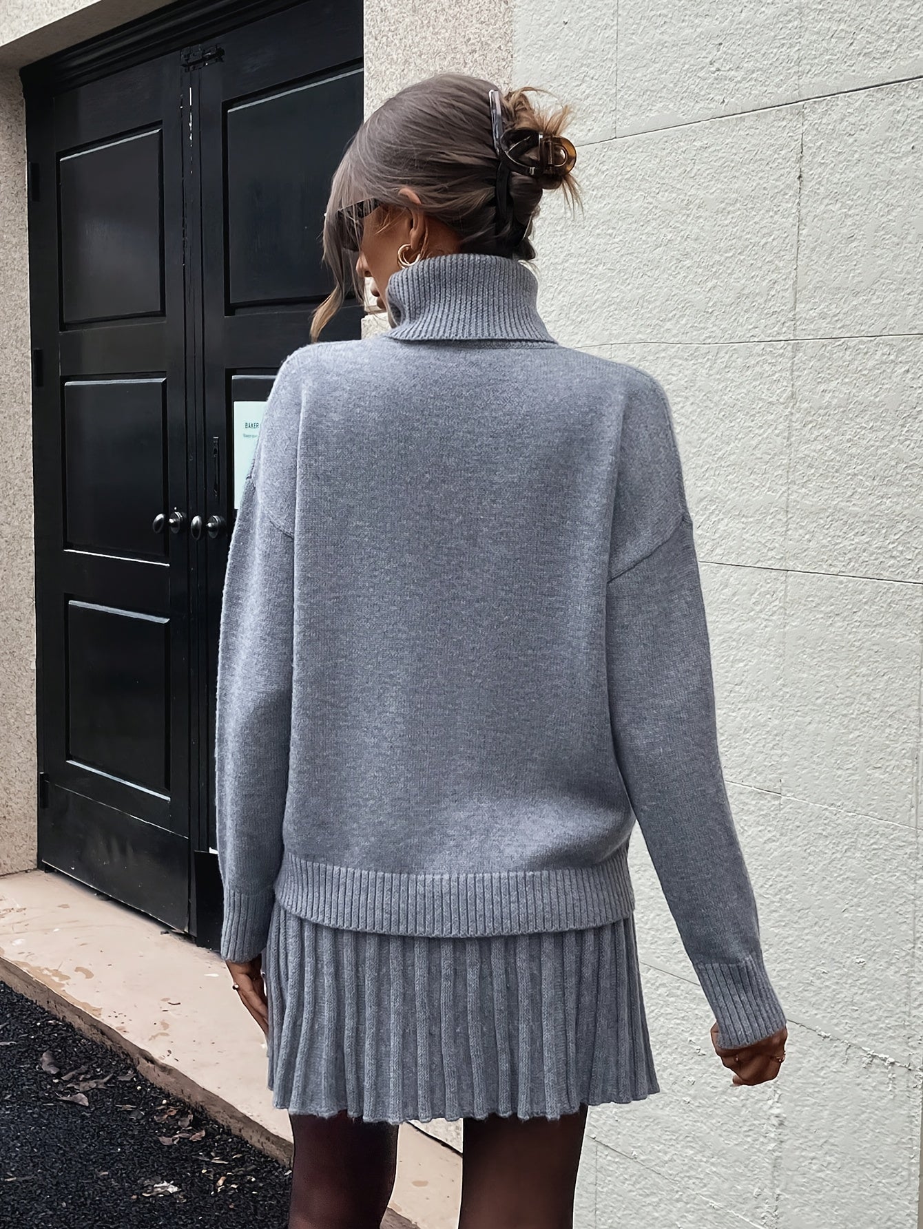 Eleganzia™ – Zweiteiliges Damen-Set aus Pullover & Rock