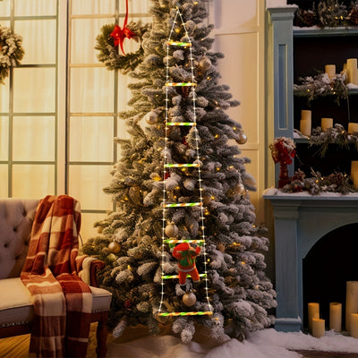 ClimbSanta™ – LED-Leiter-Deko mit Weihnachtsmann & Lichterkette