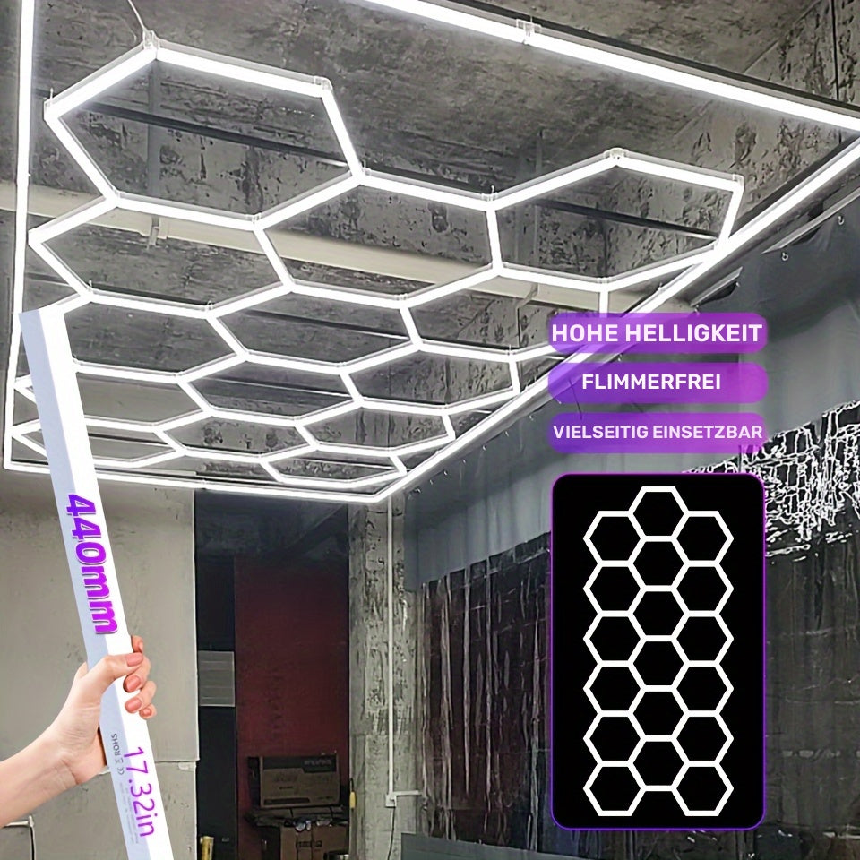 HexaGlow™ – Moderne LED-Sechseckleuchte für Garage & Wohnraum