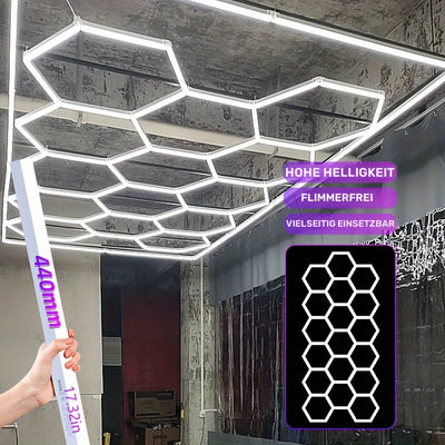 HexaGlow™ – Moderne LED-Sechseckleuchte für Garage & Wohnraum