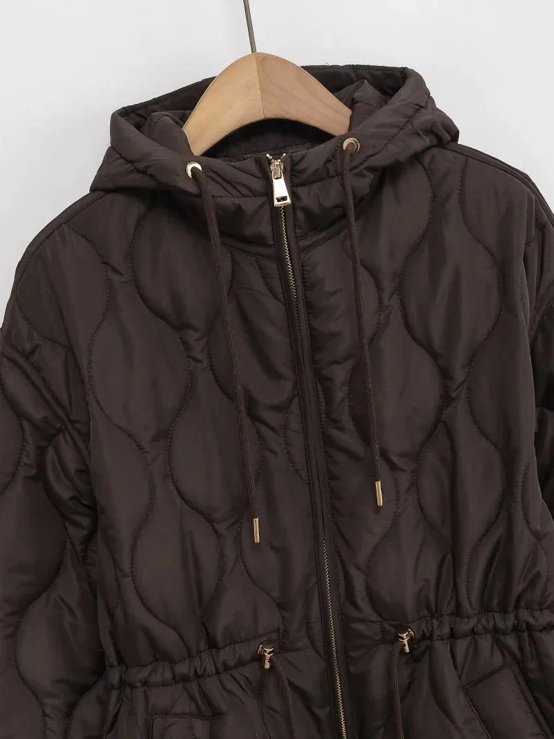 Abbie Kapuzen-Steppjacke mit Kordelzug