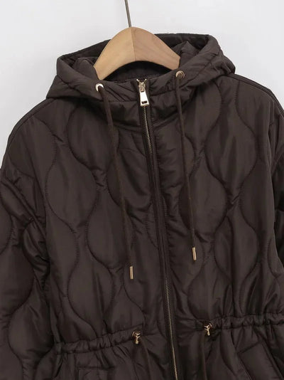 Abbie Kapuzen-Steppjacke mit Kordelzug