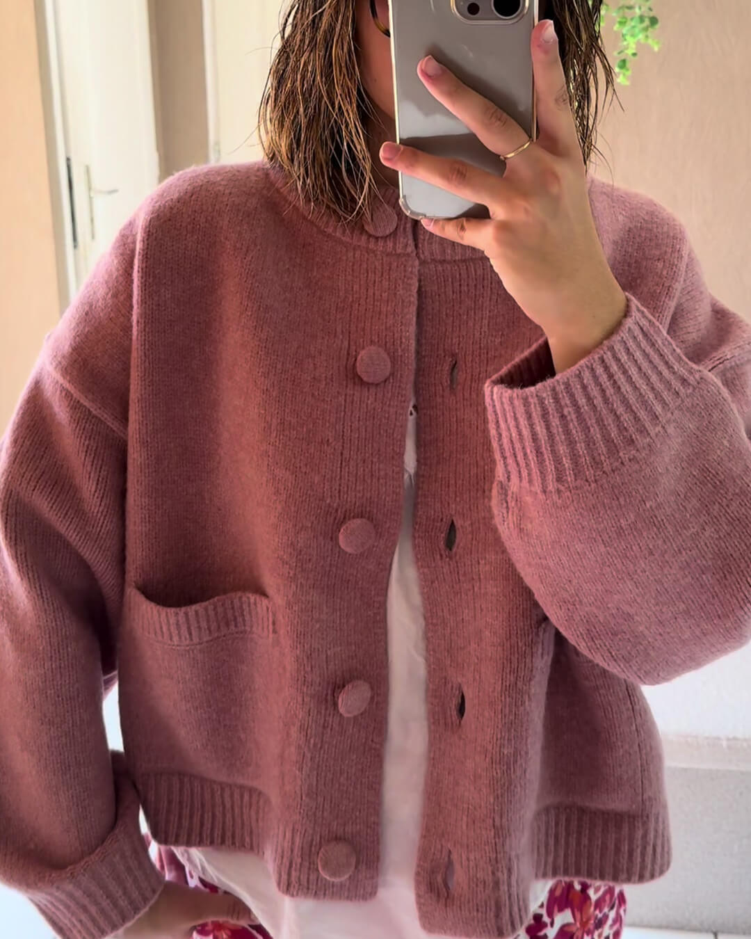 Vanessa Grob gestrickte Strickjacke