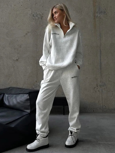 Lila Oversized Trainingsanzug Set