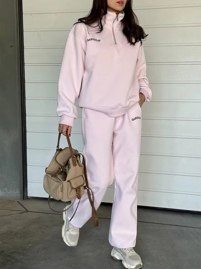 Lila Oversized Trainingsanzug Set